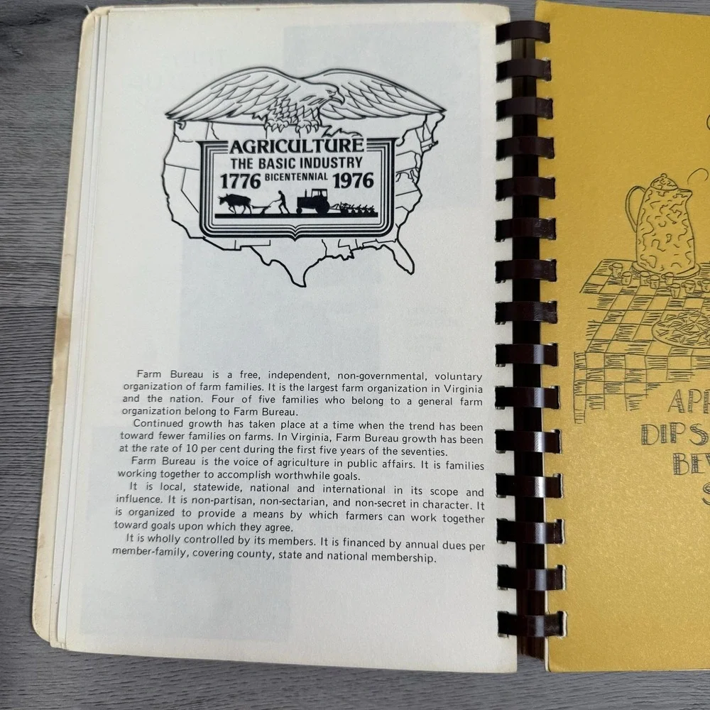 What's Cooking In Farm Bureau Kitchens 1976 Virginia Spiral Cookbook Cream